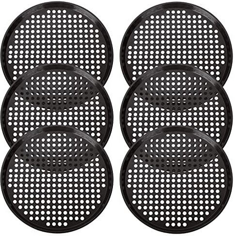MIVIDE 6 Pack 32cm/12.6in Perforated Pizza Tray, Carbon Steel Non-Stick Pizza Pan, Baking Trays for Oven, Bakeware Tin