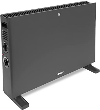 VONROC Convecteur 2000w Électrique Gris - Chauffe Jusqu'à 24m2, Ventilateur Turbo - 3 Positions de Chauffage, Thermostat Réglable, Protection Contre La Surchauffe - Convecteur 2000w Silencieux