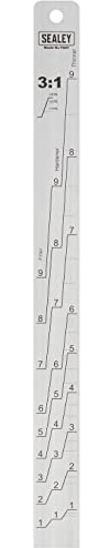 Sealey Paint Measuring Stick, Aluminium, 1:1/3:1 - PA07
