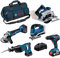 Bosch Professional 18V System Combo Kit: GSR 18V-55 + GWS 18V-10 + GKS 18V-57-2 + GSA 18V-LI + GST 18V-125 B (inkl. 3x 4.0Ah Akku, Ladegerät GAL 1880 CV, Werkzeugtasche)