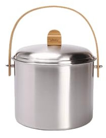 Pebbly NBA233 Seau à Compost d'Intérieur Indoor Kompost-Eimer 7 L - Edelstahl/Bambus mit Kohlefilter, Aluminium, Stahl