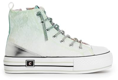 Cafe Noir Sneakers Mid Pizzo DEGRADè con Lacci Strass - C1DM9125 - Menta, 39