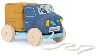 LILLIPUTIENS - Camion toupie à Tirer - Jouet d’éveil avec Sons et Actions - Tourne la toupie, Fais Rouler Le Camion et Amuse-toi avec Stella et Lapin - Stimule la motricité - Dès 18 Mois - 83514