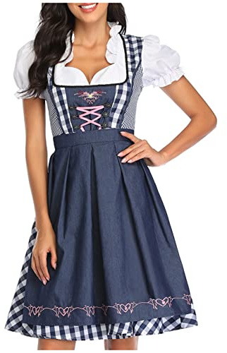 RIKAY corset dress Dirndl Dress Women Oktoberfest Outfit Traditional Bavarian Cosplay Stage Costumes Victorian Beer Maid Costumes Corset Fancy Dress for Carnival Oktoberfest Halloween
