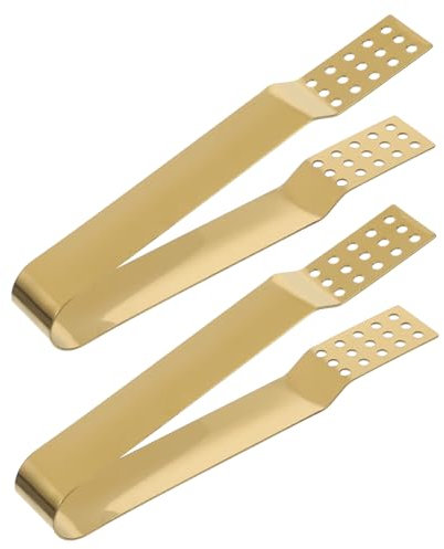 MAGICLULU Pinzas Para Bolsitas De Té De Acero Inoxidable Dorado, Tamaño Pequeño, Multifunción Para Azúcar y Alimentos, Prácticas Para Cocina y Fiestas, Pack De 2 Unidades