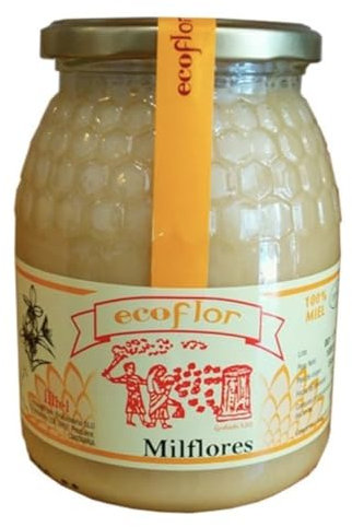 Miel de Milflores. Miel pura de Abeja Española, 100% Natural. De sabor único y un aroma intenso. Miel artesana de cosecha propia en zona de Cantabria, España. Miel de abeja pura. Gourmet.