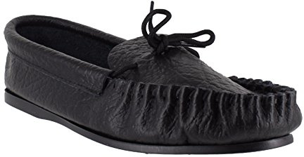 Four Seasons Mens British Hand Made Casual Leather Moccs Slippers UK 10 Black