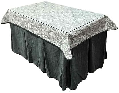 Genérico Falda o Ropa de Mesa Camilla Tejido Chenilla 8 Pliegues con TAPETES - Enaguillas, Enaguas, Ropa Chenilla (Gris, 120X70CM)