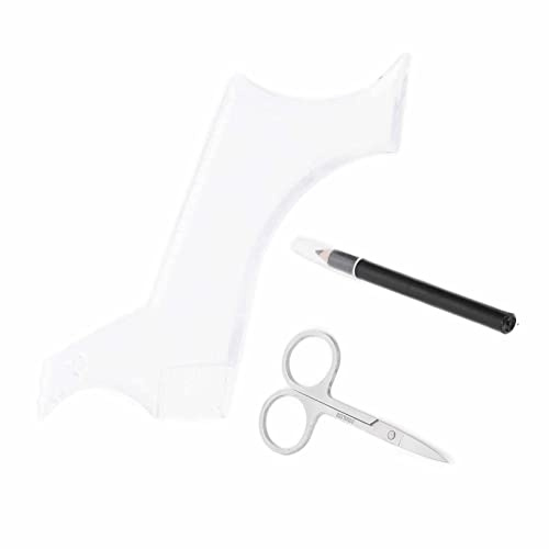 Pongnas Set di Strumenti per Modellare la Barba Forbici Pettine Penna per Lavori di Styling Professionale Kit per la Cura della Barba Materiale ABS