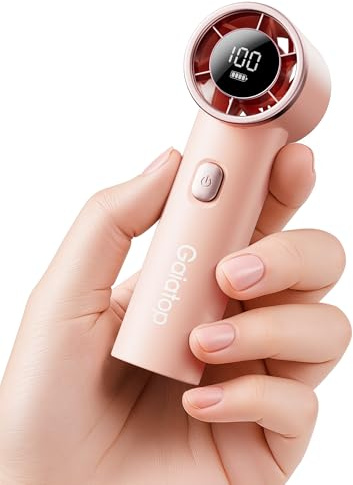gaiatop Mini Portable Fan Handheld Fan, Max 16H Hand Held Fans Pocket Size | 6-Speed Small Fans Face Cooling, Turbo Personal Desk Fans, Outdoor Holiday Travel Essentials Summer Gift for Women Men, Rose
