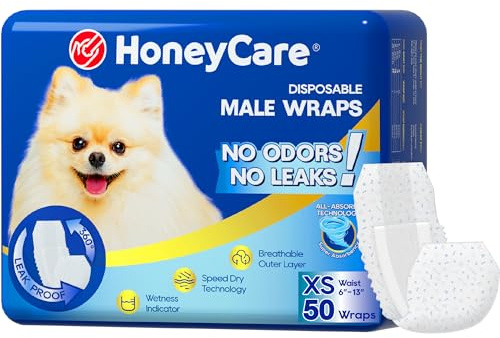 All-Absorb A27 Lot de 50 bandages pour chien mâle, taille XS