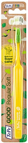 TePe Good Regular Toothbrush, Soft, Green, 1pc, Soft Toothbrush for Adults, Gentle Cleaning with User-Friendly Handle, Sustainable Toothbrush