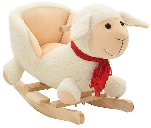 vidaXL Schaukeltier Schaf Plüsch Schaukelpferd Kinder Baby Schaukelspielzeug