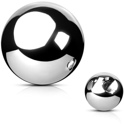 Ball for 1.2 or 1.6 mm thread - 316L surgical steel replacement ball piercing ball, Gewinde: 1,6 mm | Durchmesser: 10 mm, Alloy Steel
