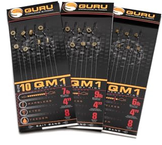 Korda Guru QM1 Köderbänder, 10,2 cm, ohne Widerhaken (Größe 14, 3,2 kg)