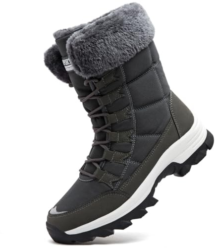 VLOOKST Stivali da Neve Donna Scarpe da Camminata Invernali Impermeabile Antiscivolo Caldo Pelliccia Foderati Passeggiate Stivaletti Sneaker Casual Outdoor Stivali da Escursionismo 37-43EU