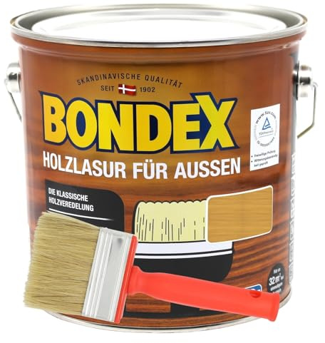 Bondex Holzlasur für Aussen 4L inkl. Flächenstreicher (eiche hell)