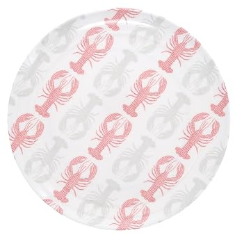 Pavilion Gift Company - Coastal - 10.5 Melamine Dinner Plates Set of Two Coastal Waterfront Lobster Summer Vibrant Dinnerware
