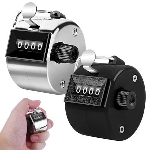 Omnikryp 2 Piezas Contador Manual de 4 Dígito, Contador Analógico, Handzähler Elektronischer