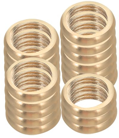STAHAD M10 Brass Collar Rings Lamp Tightening Nut Light Fixture Nut Fasteners for Lamp Socket Replacement Lock Fastening Hardware Parts for DIY Table Repair 20Pcs