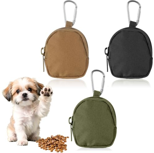 Josojoou 3PCS Dog Treat Pouches, Dog Treat Bags Training Pouch with Zipper