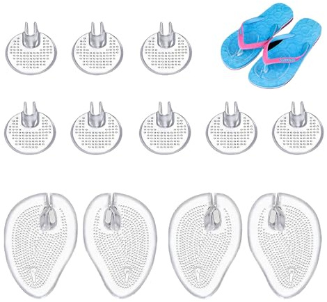ZPLASK 6 Pairs Toe Post Protectors, Self Adhesive Silicone Flip Flop Toe Protectors, Soft Anti-Wear Transparent Cushions Pad for Sandals Forefoot Cushions Inserts Thong Sandal Accessories