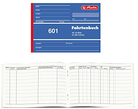 5x Fahrtenbuch 601 / A6 / 40 Blatt
