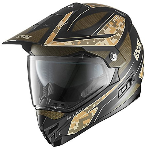 IXS HX 207 CAMOUFLAGE Endurohelm Motorrad Polycarbonat - matt grün schwarz