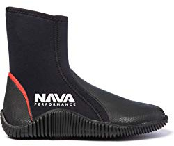 Nava Performance 5mm Neoprene Wetsuit Zipped Boots NAVABT02 - Black - Unisex - Nava Footwear - UK 6