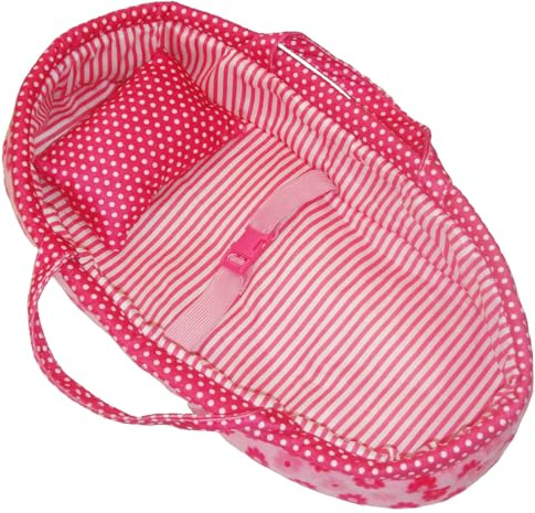 Pink Daisy Doll Carrier Bassinet Bed Carrier & Pillow, 18 | Baby Doll Bassinets, Play Baby Doll Carrier, Doll Baby Carriers, Baby Doll Carrier Bed, Dolls Bassinets, Bassinet for Dolls, Dolls Carrier