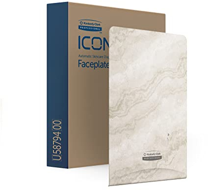 Kimberly-Clark Professional ICON Faceplate (58794), Warm Marble Design, for Automatic Soap and Sanitiser Dispenser; 1 Faceplate per Case