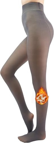 Rayson Collant Femme Thermique Hiver 200g Collants Chaud Opaque pour Femme Grande Taille Collant Jambes Minceur Pantalons(Gris,L)