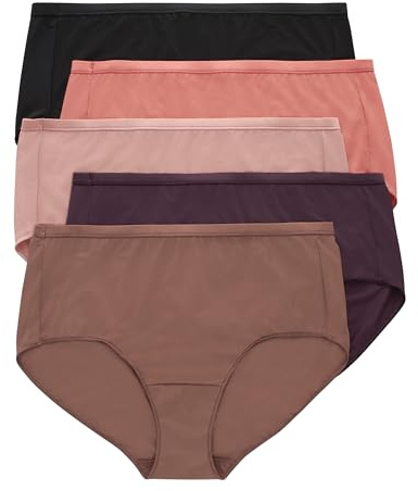 Hanes Women's Mesh Brief Underwear, Breathable Panties for Women, No-Show Underwear, 5-Pack