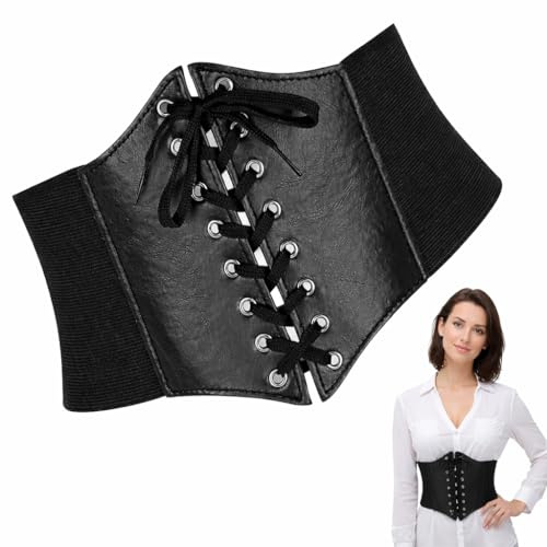 Corset médiéval, ceinture, costume de pirate d'Halloween pour femme, corset sous la poitrine, accessoire de vêtement, corselette gothique, Noir, taille 65-85cm