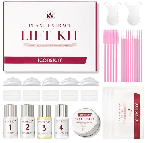 ICONSIGN Lash Lift Kit Kit Profesional de Permanente de Pestañas con 90 Días de Rizado Fórmula sin Azufre Incluye Pegamento Lash Lift Extractos Botánicos Para Ojos Sensibles Uso Doméstico