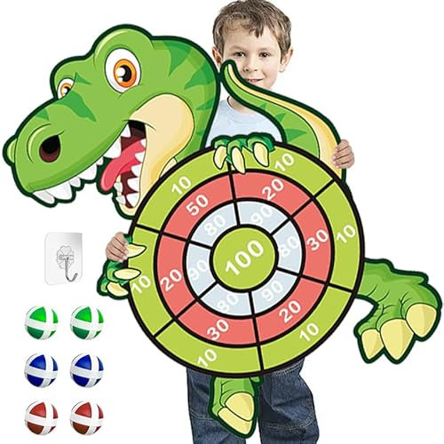 73cm Dartscheibe, Wurfspiel mit mit 6 Bällen,Dinosaurier Spielzeug Thema Dart Board，Partyspiele Draußen Dart Wurfspiel Scheibe Geschenk