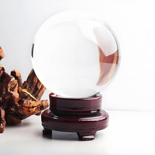 LN COZY CORNER Crystal Balls Clear Glass Crystal Balls Photographic Decoration Decorative Balls K9 Photographic Crystal Balls With Stand For Home Parties Artistic Decoration (100MM)