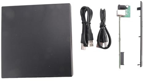 Geofray Caja de DVD Externa de 12,7Mm Caja de DVD/CD-ROM Externa USB 2,0 para Ordenador PortáTil PC de Escritorio Unidad de Disco óPtico a