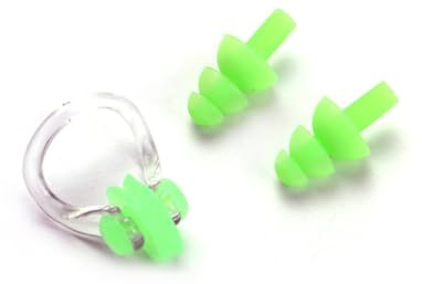 mophrati Clip per naso impermeabile in silicone Set di tappi per le orecchie da nuoto per adulti Accessori per protezioni per le orecchie da piscina per sport acquatici unisex, Verde