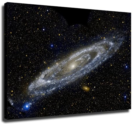 Andromeda Spiral Galaxy in Blue Hubble Telescope Poster Wall Art for Living Room Bedroom Wall Art Printin Wall Decor Gifts (8x12inch-No Framed)