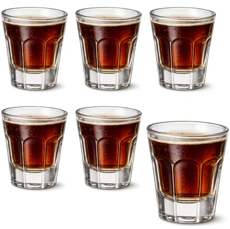 Generico Set 6/12 Bicchieri Shot in Vetro 60 ml – Bicchierini Liquore, Amaro, Grappa e Caffè – Design Resistente, Lavabili in Lavastoviglie, Ideali per Bar e Casa (6) -106178