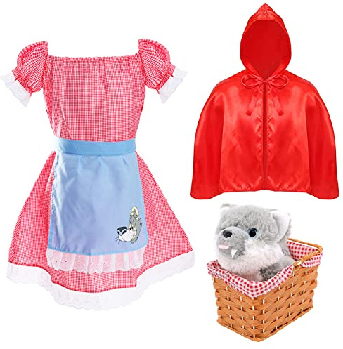 Costume de déguisement pour fille avec capuche rouge