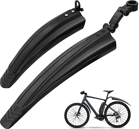 Ledeak Fahrrad Schutzblech Set, Verstellbare Universal Rennrad Vorne Hinten Fahrradschutzblech Mountainbike Fahrrad Kotfl¨¹Gel Steckschutzblech Zubeh?r f¨¹r MTB Citybike 20-26 Zoll R?der (Schwarz)