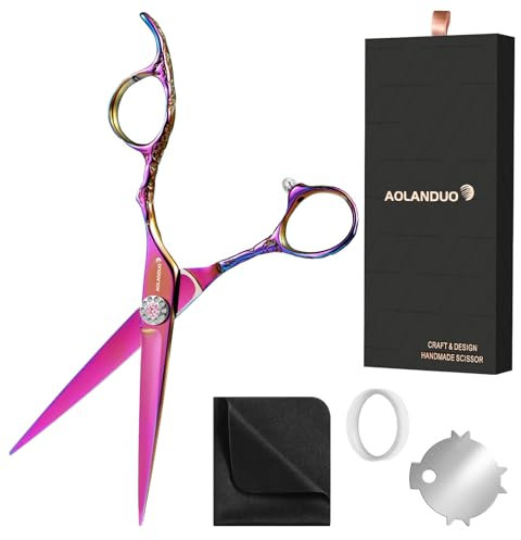 Aolanduo Prime Friseurschere (15,2 cm) mit super konvexem Rand, AICHI JP440C Haarschneideschere, langlebig, glatte Bewegung und feine Haarschneideschere für Salon (Klassisch)