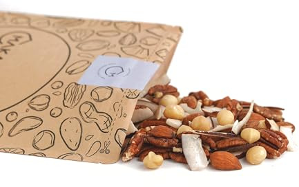 Makadamia - Mix di Frutta Secca 500 g - Mix Lowcarb - Mandorle Grezze, Macadamia al Naturale, Cocco Disidratato, Noci Pecan al Naturale.