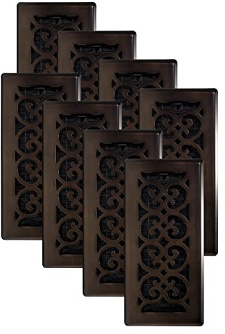 Decor Grates SPH410-RB-8 Scroll Floor Register, Rubbed Bronze Finish, 8 Pack