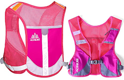 HINATAA Laufrucksack, leicht, Trinkrucksack, 5 l, 230 g, Laufen, Trinkweste für Damen und Herren, zum Radfahren, Laufen, Camping, Wandern (Rosa)