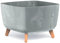 Blumentopf Blumenkübel mit Füßen Schale Pflanzschale quadratisch Beton Optik Übertopf Pflanztopf Blumenschale (Grau Beton, 39cm)