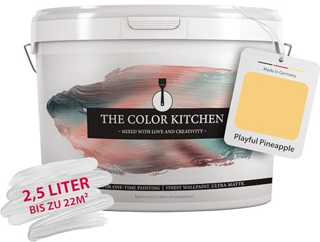 Livingwalls THE COLOR KITCHEN kräftige Wandfarbe - Malerfarbe für farbenfrohe Räume - matte Innenfarbe in Gelb - 2,5l Deckfarbe in TCK5005