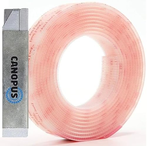 CANOPUS Dual Lock SJ3560 Extra Fuerte (25,4mm x 1m), Cinta Adhesivo de Cierre y Fijación Recerrable Tiras para Colgar Cuadros, Tiras Adhesivas de Marco de Foto, Ataduras de Cable, Transparente